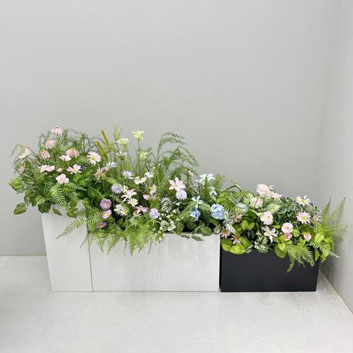 仿真绿植造景组合假花仿真花卉隔断花槽花箱售楼部餐厅景观装饰花