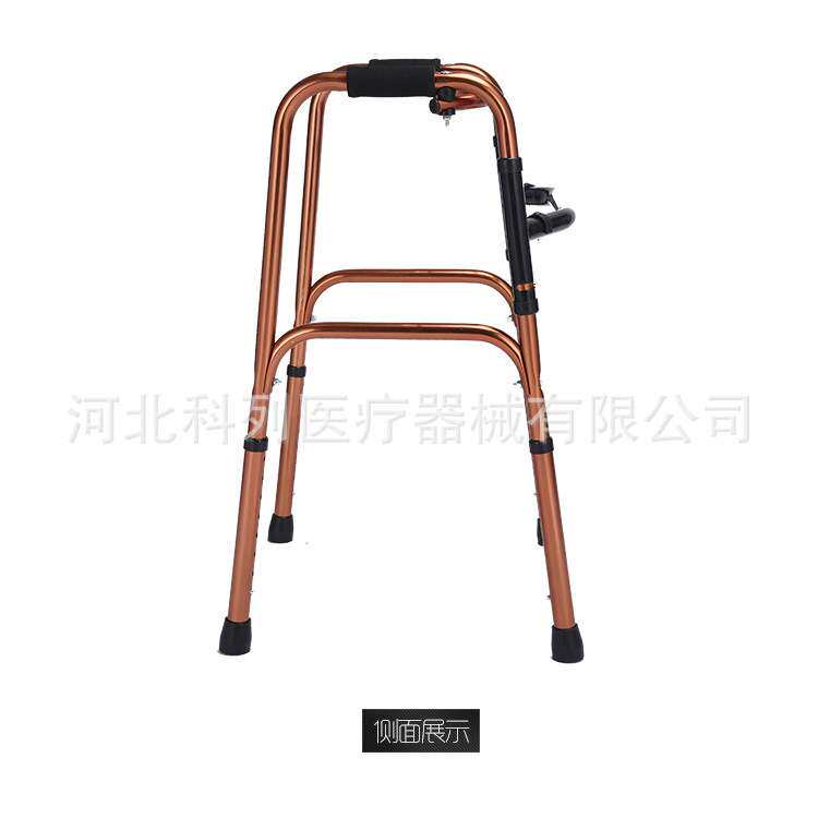 厂家供应古铜色铝合金扭动助行器 框式助行器 可折叠带轮助行器