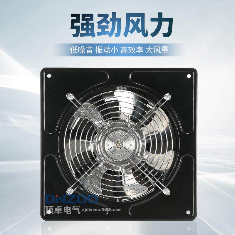 FD-400黑色16寸工业管道式换气扇220V轴流排风机壁式低噪音抽风机