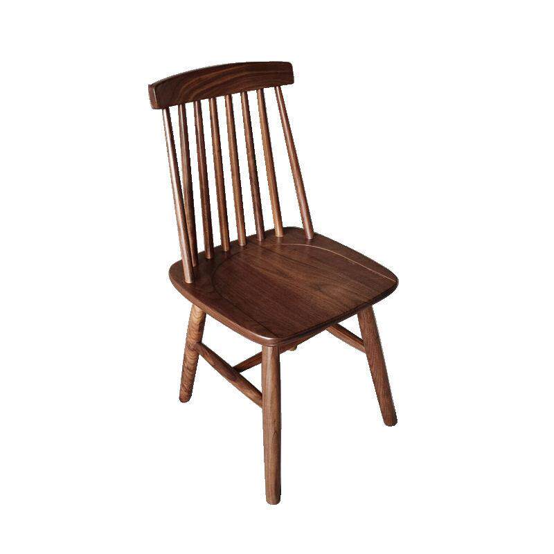 北蜡木纯实木餐椅橡木色椅子北欧简约温莎椅家用靠背椅写字椅