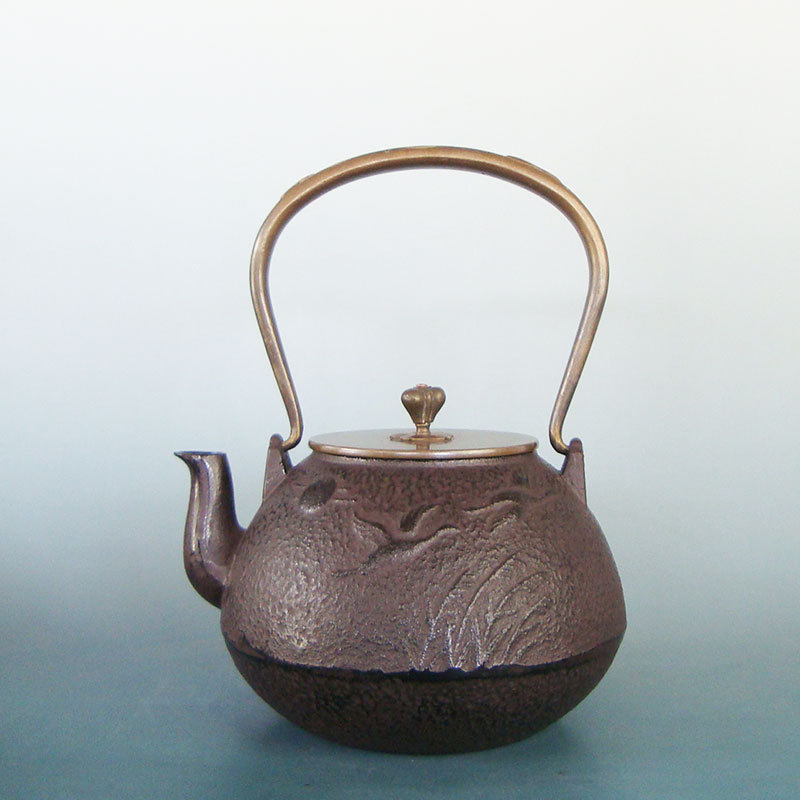 日式铁壶柿雁1200毫升搪瓷煮茶