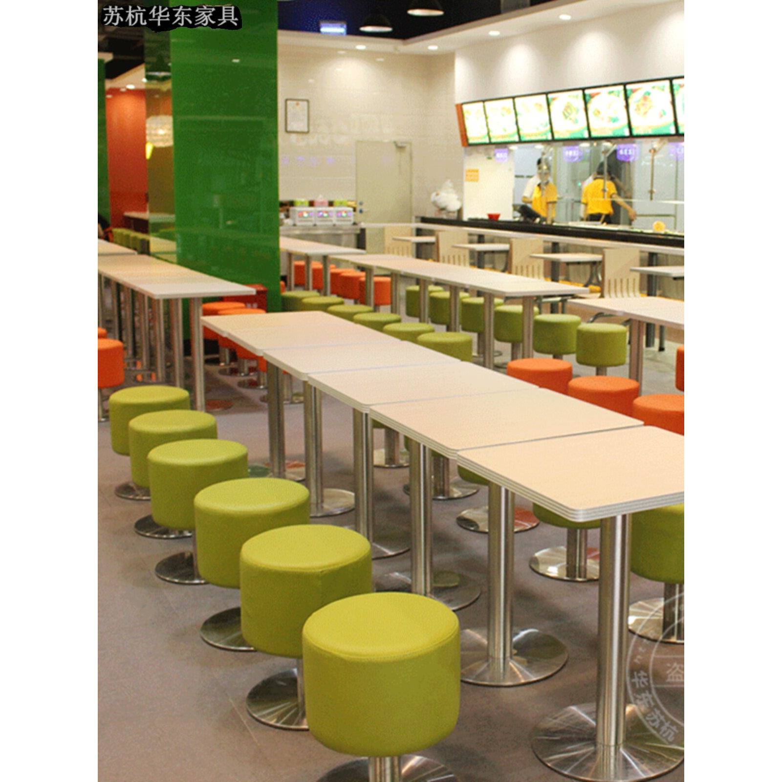 餐饮凳肯德基汉堡店奶茶店圆凳桌椅墙固定凳皮凳快餐吧凳