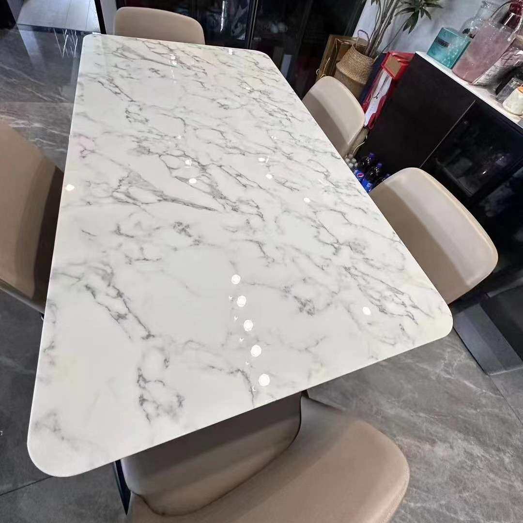 岩板桌布大理石防水防烫透明厚餐桌垫软玻璃pvc胶垫桌面保护膜隔
