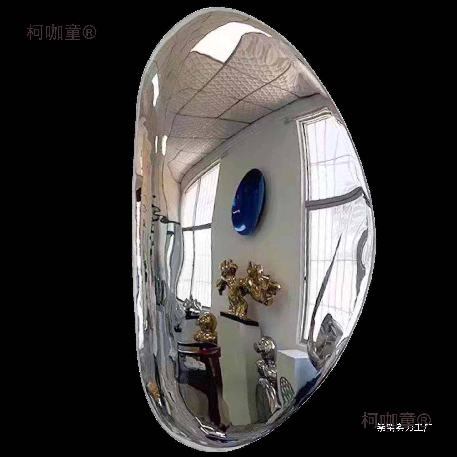 不锈钢水滴雕塑镜子装置壁挂餐厅样板房墙面装饰鹅卵石头挂麦太保