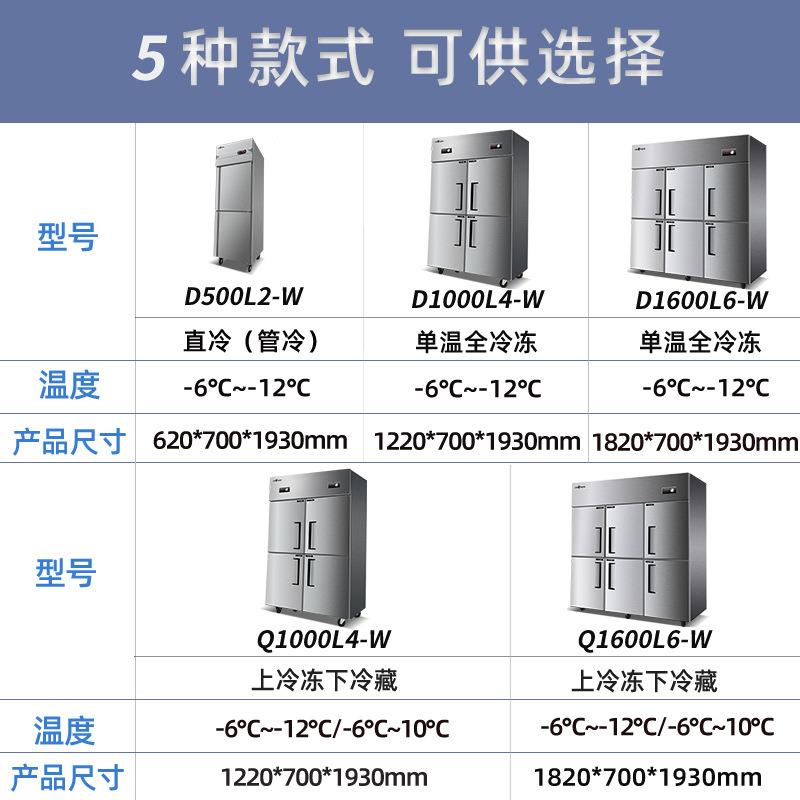 穗凌四门冰柜商用六门冰箱立式双温冷藏冷冻柜不锈钢酒店厨房雪柜