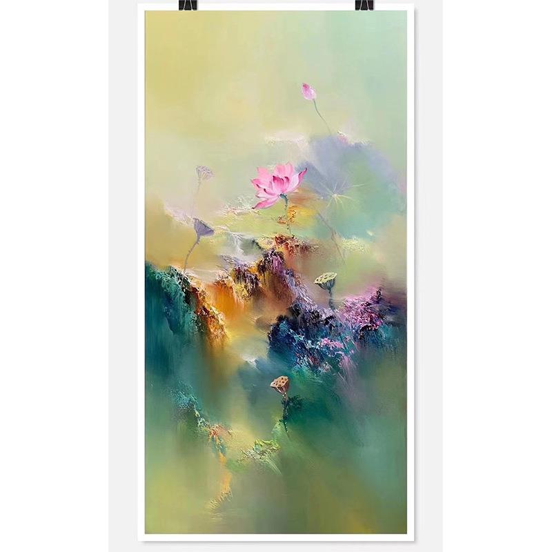 纯手绘油画入户玄关装饰画走廊挂画抽象立体手工画向日葵立体抽象