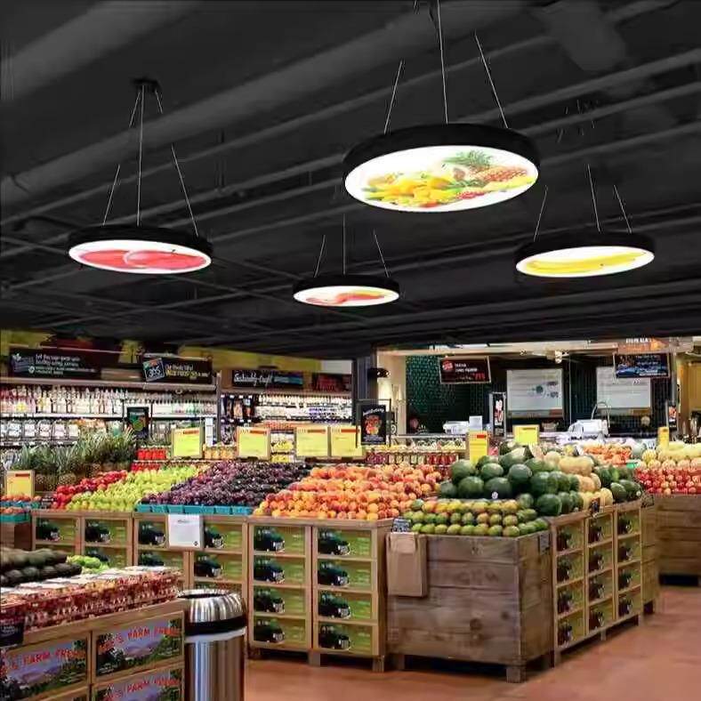 超市商场生鲜水果店专用灯LOGO图案照明灯店铺商用超亮幼儿园吊灯