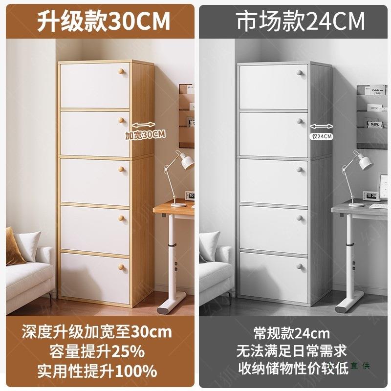 飘窗收纳柜多功能转角书架置物架落地窄柜飘窗小柜子靠墙置物书柜
