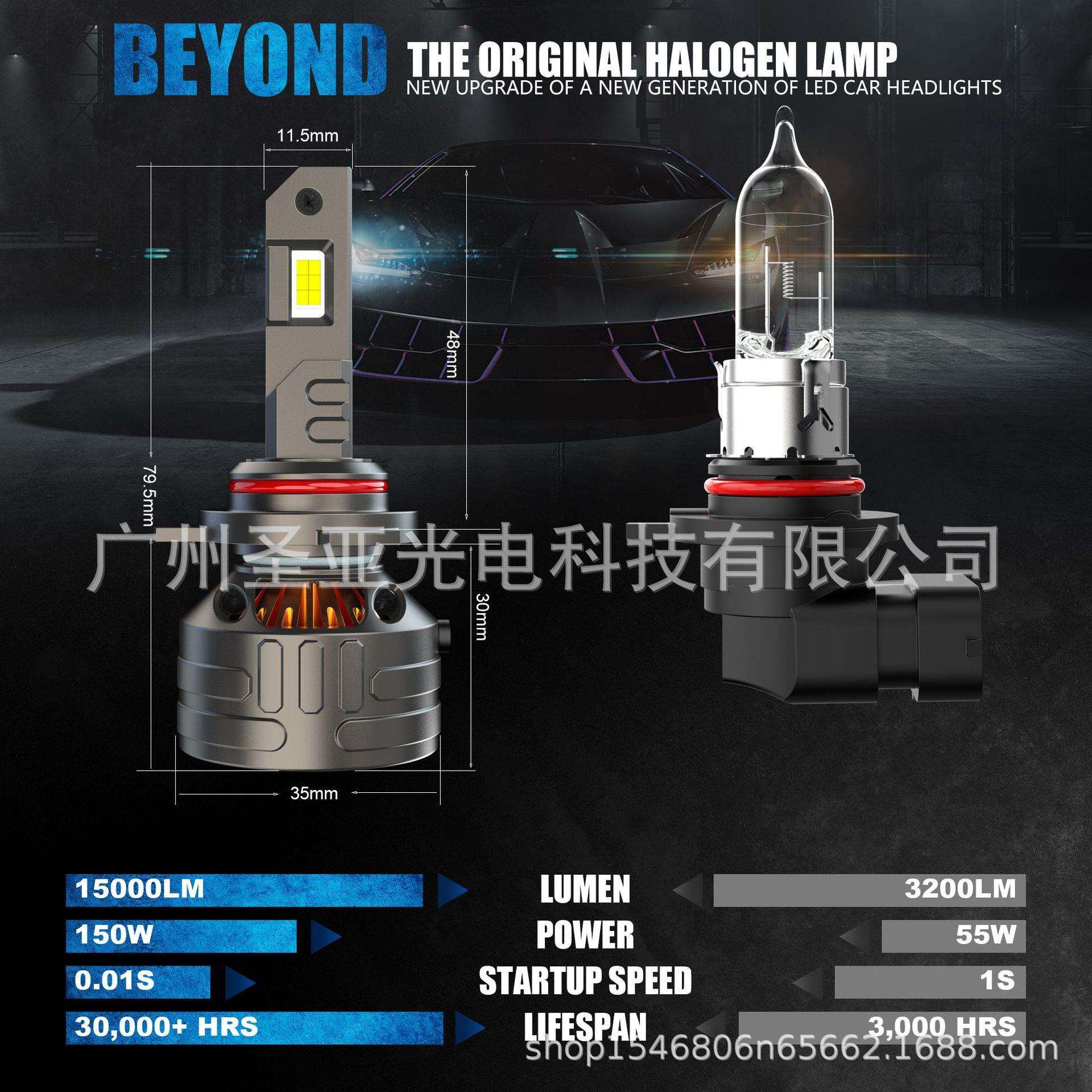汽车高功率LED灯 超强解码汽车改装LED前大灯75w远光近光高亮LED