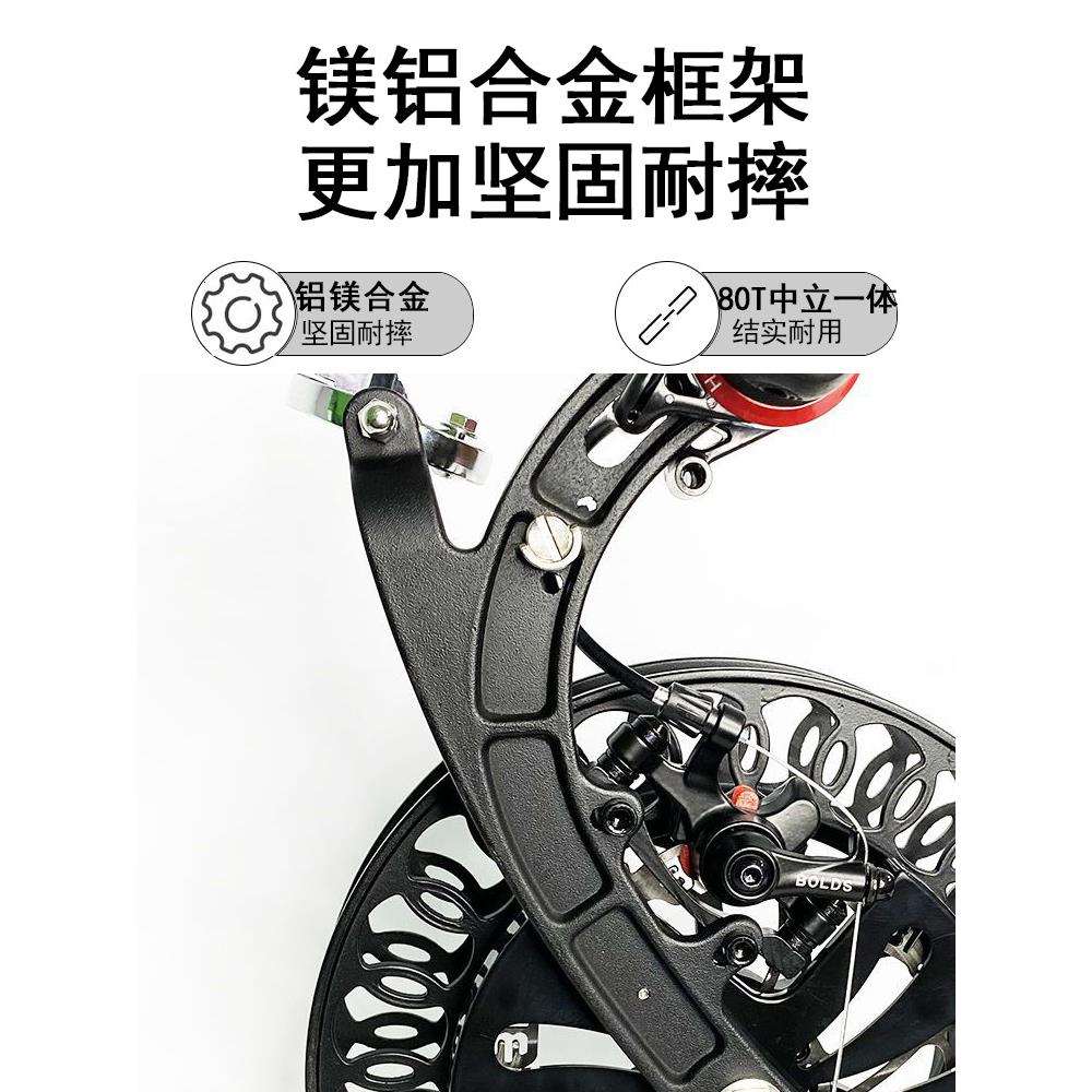 新款风筝线轮全合金背带刹车防倒转静音防缠线收线器成人