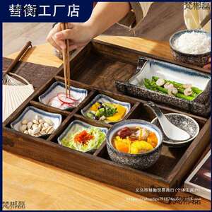 托盘会月子餐早餐餐具餐厅餐具民宿日式所分格餐盘食盒带酒店套装
