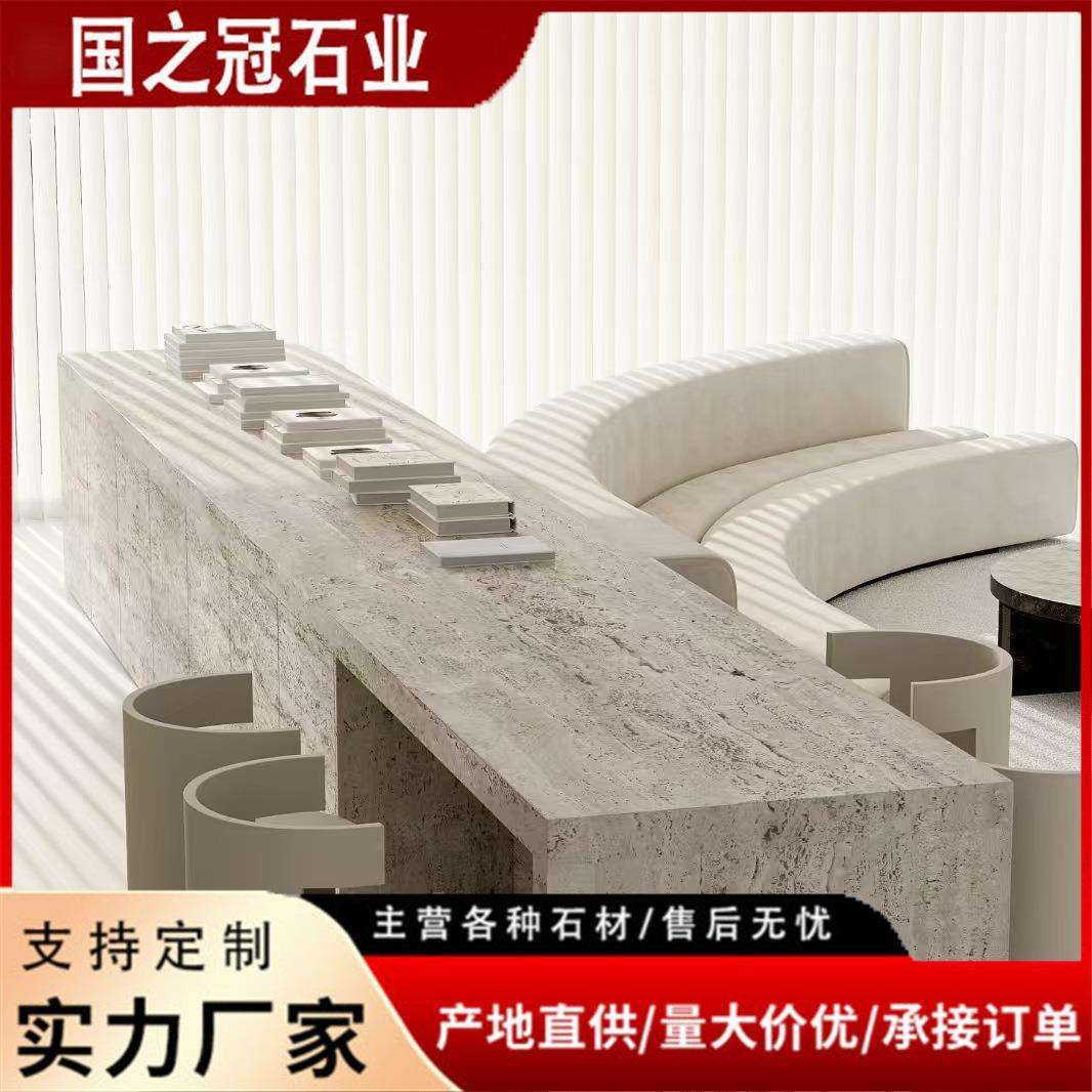 大理石材前台吧台石材酒店咖啡馆民宿吧台石材厂家