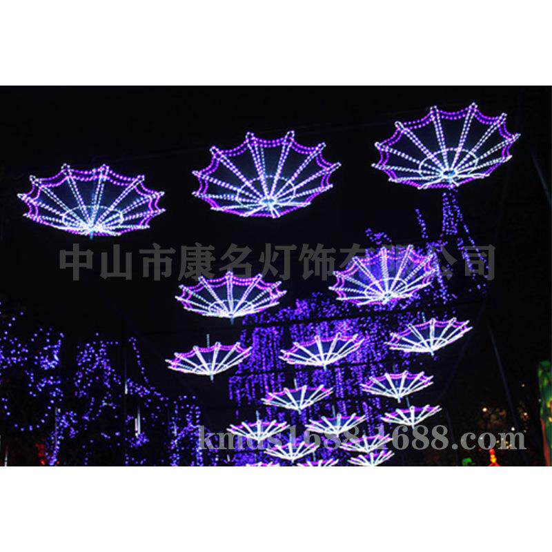 过街灯跨街灯路杆装饰灯花朵造型灯天空夜幕景观灯伞形灯灯笼挂件