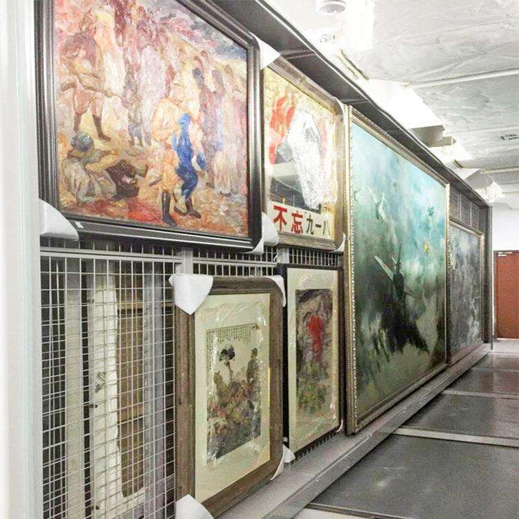 工厂挂画密集架手摇式移动博物馆油画古董存储柜库房仓储字画架