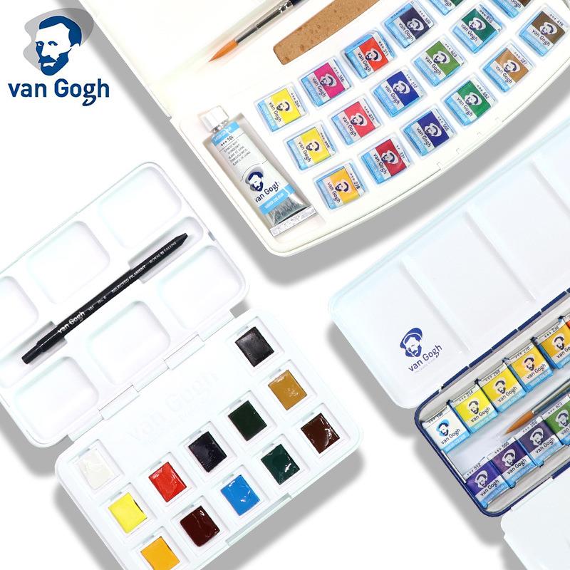 泰伦斯Van Gogh梵高水彩凡高固体水彩12色15色18色24色36色蓝铁盒