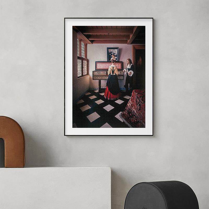 艺术家杉本博司摄影装饰画钢琴教室挂画乐器行配画高档装裱壁画