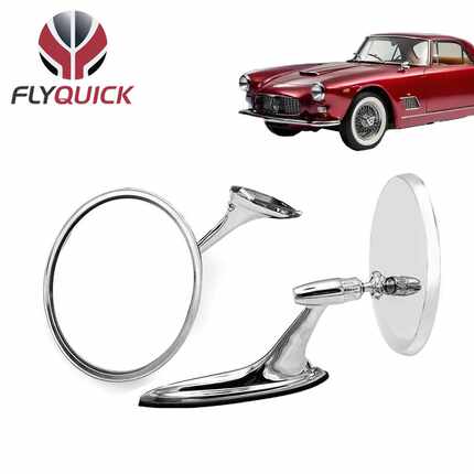 FLYQUICK复古银色老爷车后视镜倒车车镜