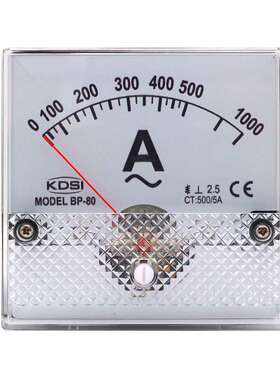 KDSI指针式交流电流表BP-80 AC500/5A双倍过载 圆形开孔Φ64mm