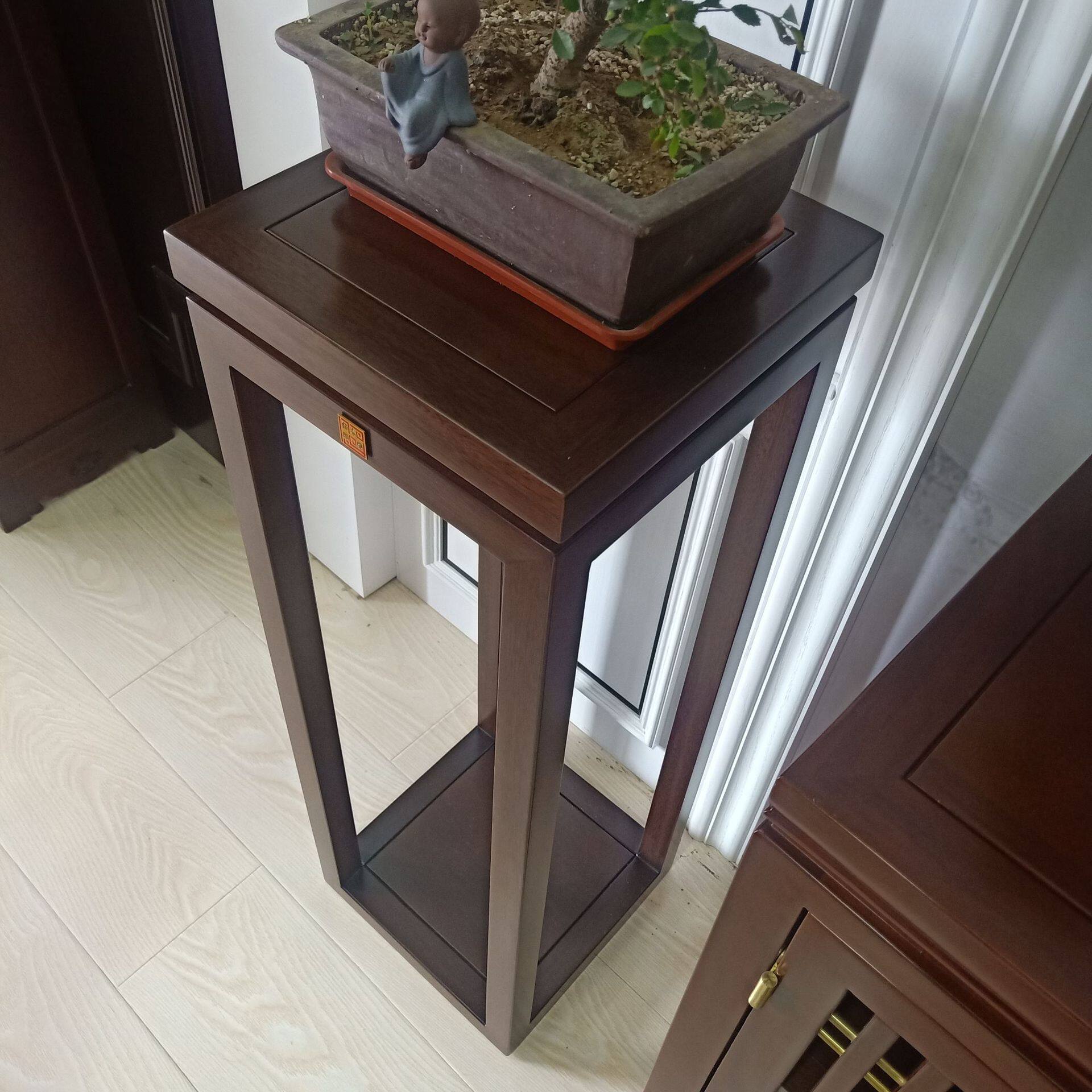 新中式室内木质花架 阳台置物架 花几装饰架 新中式简约风格
