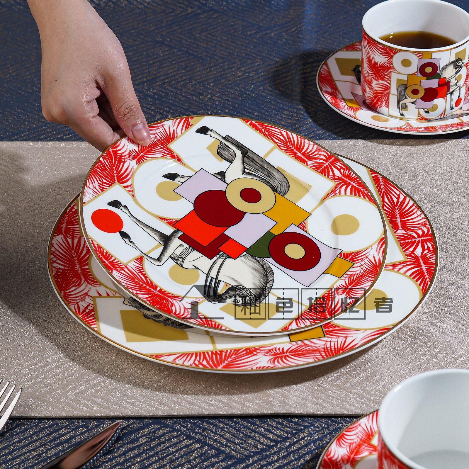 优雅骑士骨瓷10寸西餐平盘