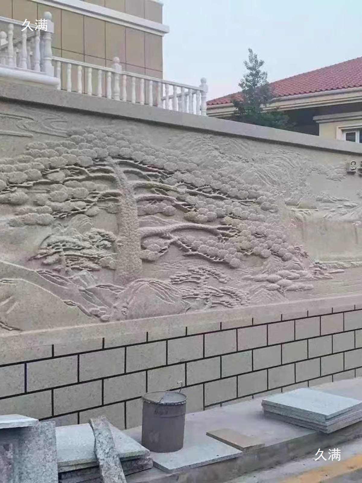 欧式EPS浮雕别墅外墙装饰泡沫浮雕线条仿砂岩迎客松自粘陶瓷新款