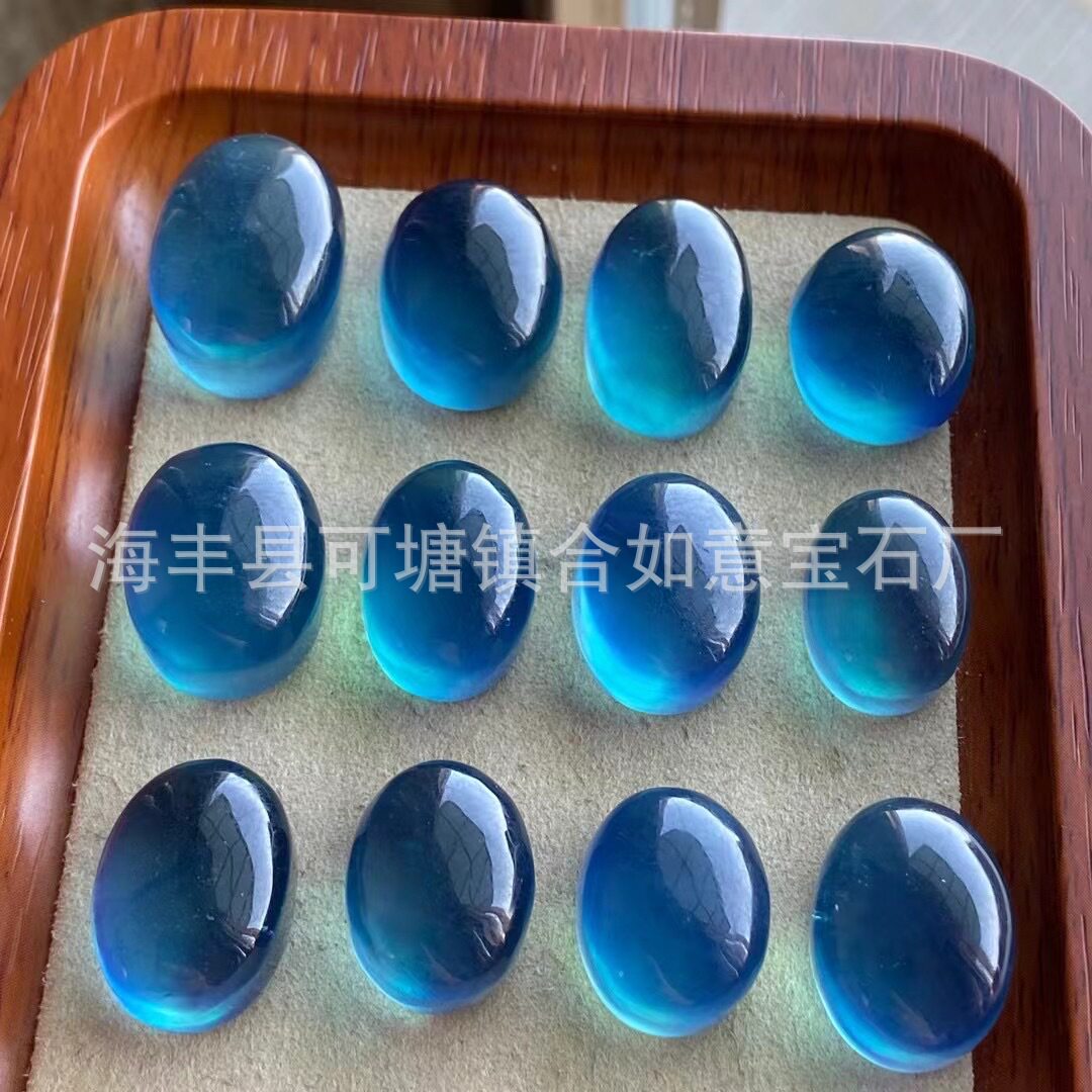 天然海蓝宝高冰大颗裸石批发
