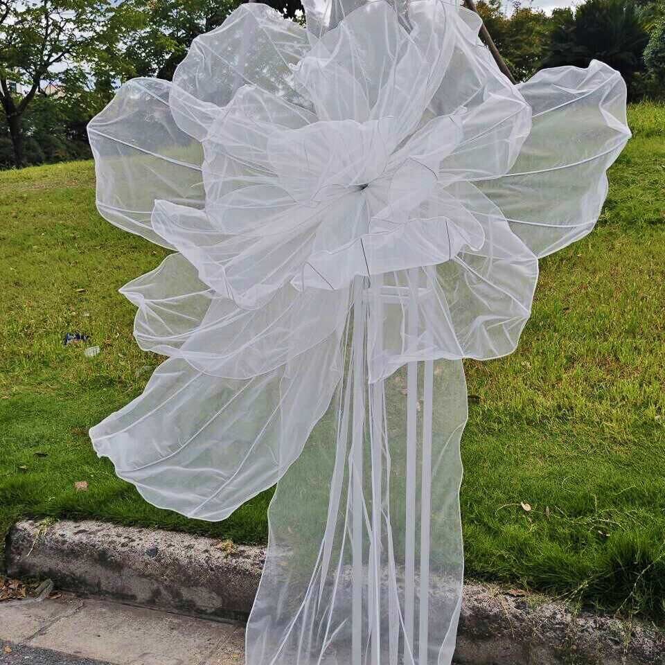 婚庆巨型丝网花道具大型花艺欧根纱台纱花橱窗装饰纸艺花