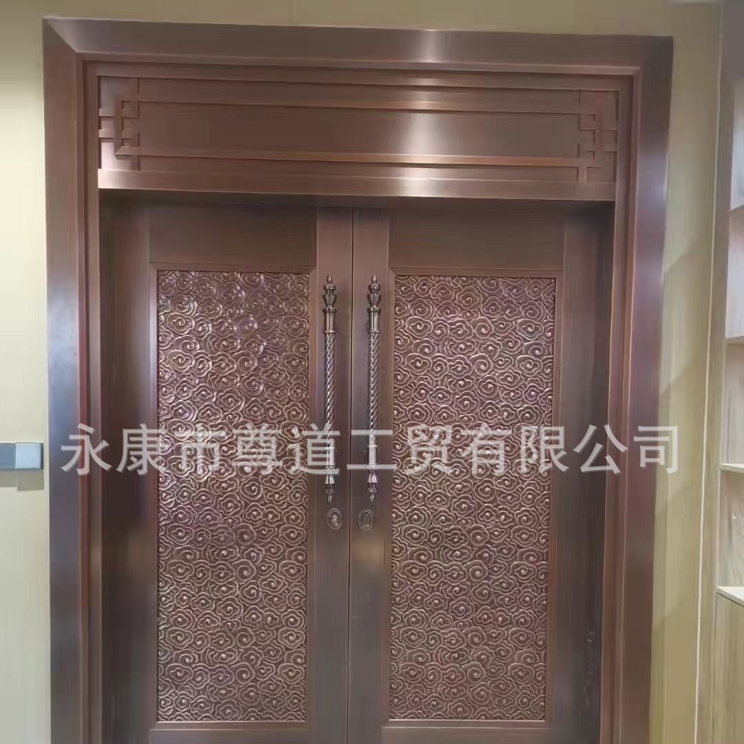 批发山东聊城别墅铜门滨州农村自建房入户铜门荷泽不锈钢镀铜大门