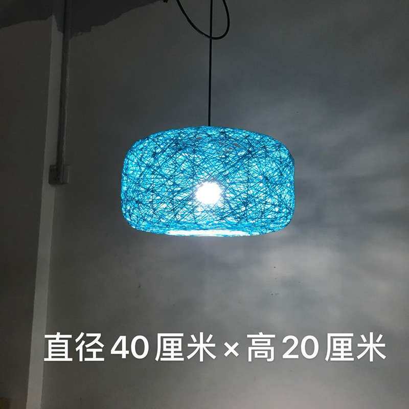 现代简约创意走廊过道阳台灯笼榻榻米竹编竹灯铁丝麻绳圆饼吊灯