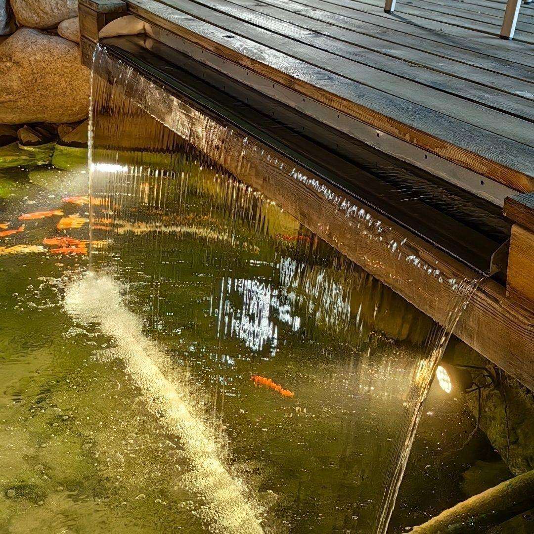 瀑布出水口304不锈钢瀑布出水口庭院假山水幕造景鱼池流水器