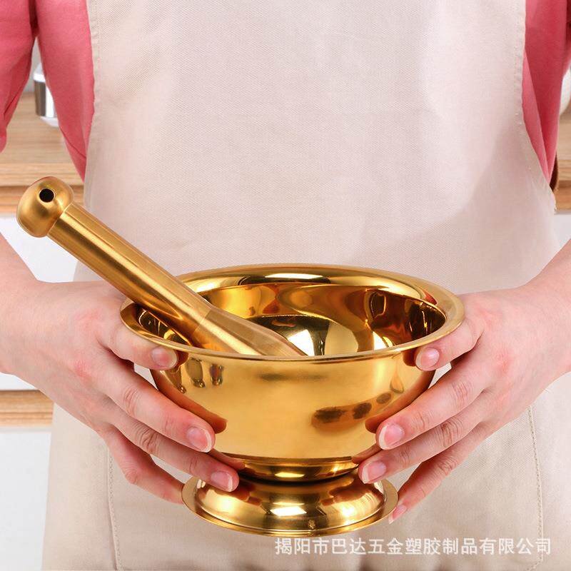 不锈钢研磨钵家用食物研磨器捣碎棒手动捣碎罐捣蒜器擂钵辣椒舂钵