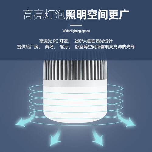 LED灯泡超亮节能大功率led灯E27大螺口9W60W150W厂房车间照明泡