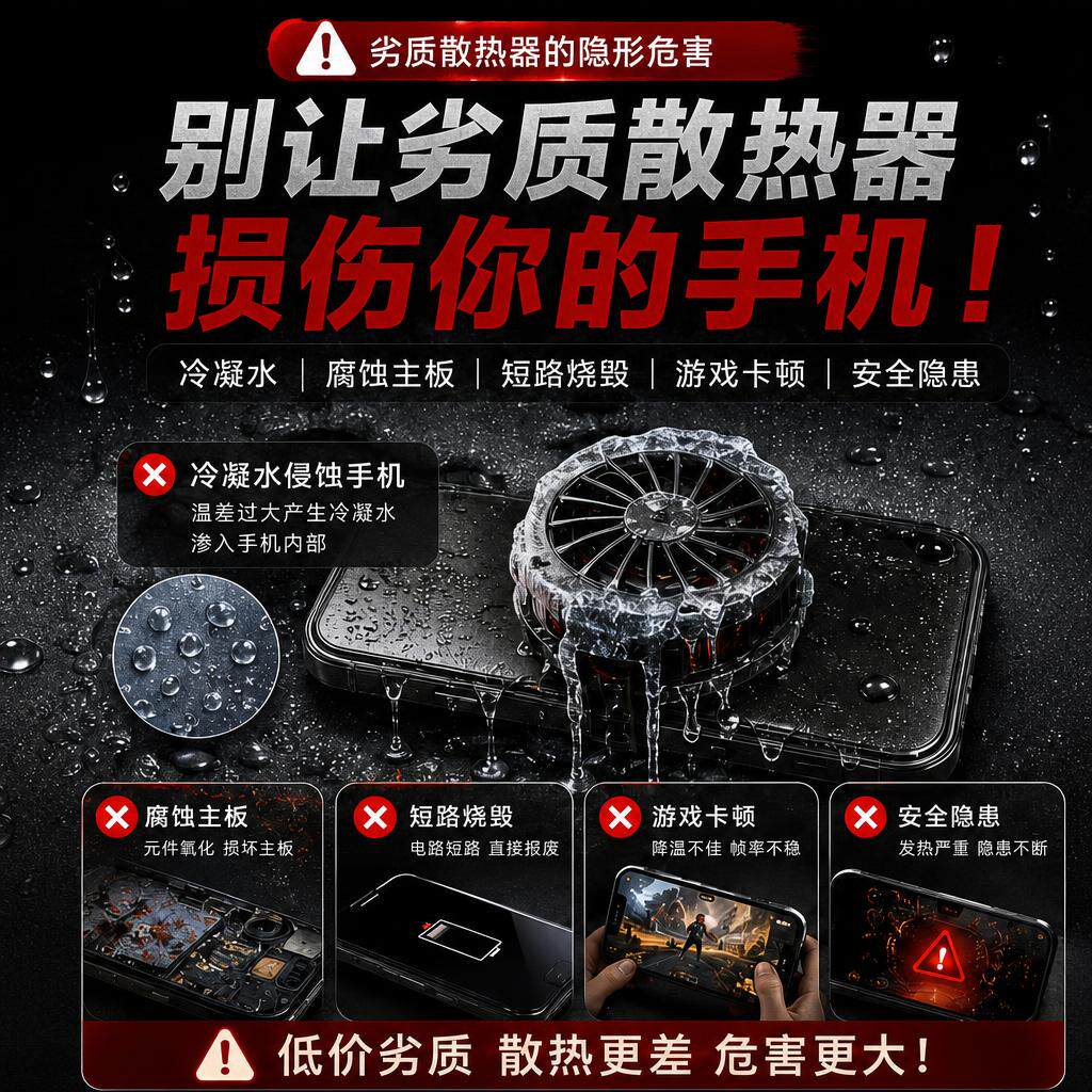 贴膜侠手机散热器磁吸半导体制冷适用苹果iPhone黑鲨红魔iQOO一加ipad平板游戏AI控温降温神器直播专用静音