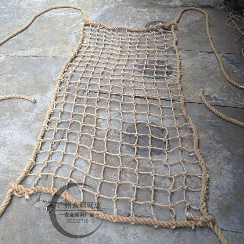 广州永牌工厂加工订做麻绳网 自然景观装饰防护网 展厅栏杆安全网