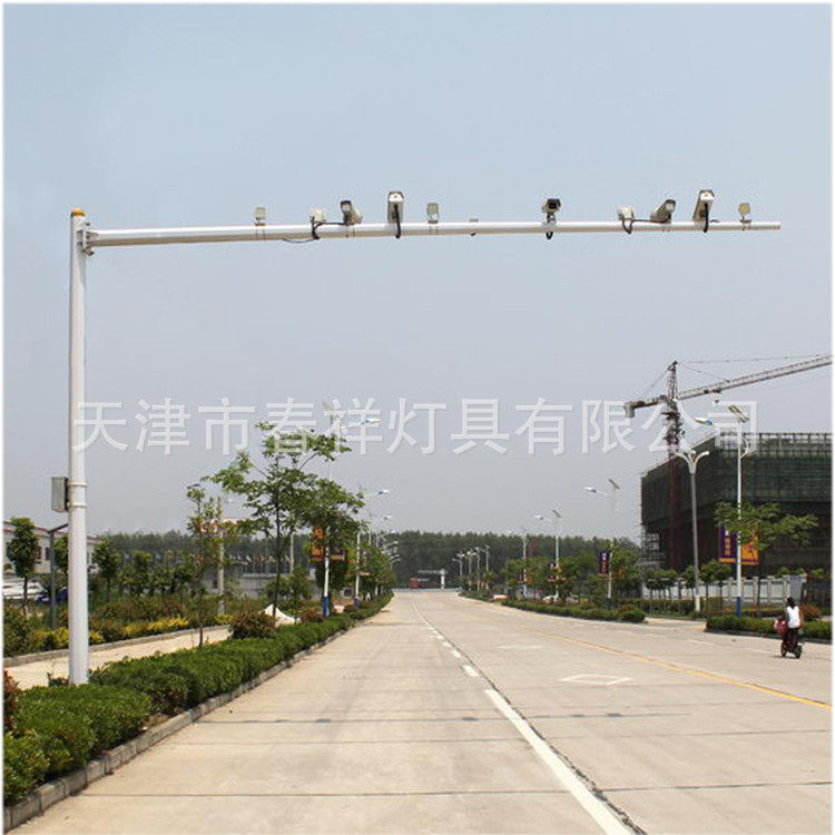 天津厂家生产供应 监控杆6*10米L型八棱锥型监控杆监控龙门杆