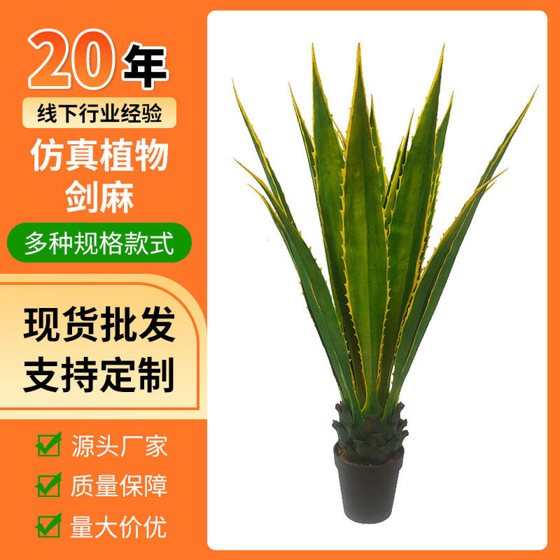 仿真植物龙舌兰剑麻盆栽热带盆景家居装饰摆件园艺造景人造绿植