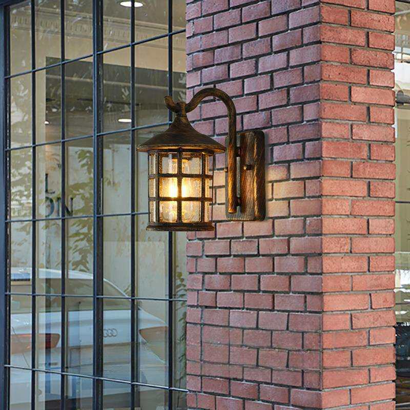 户外防水壁灯美式乡村复古过道阳台灯庭院床头欧式室外防雨壁灯无