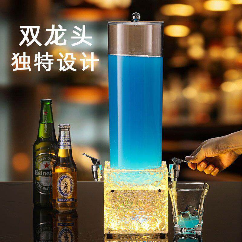 发光酒炮酒吧KTV创意可乐果汁桶带龙头网红扎啤桶酒吧发光酒泡桶