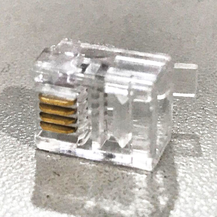 厂家直销4芯电话水晶头 电话听筒接头4P4C 电话听柄RJ11水晶头