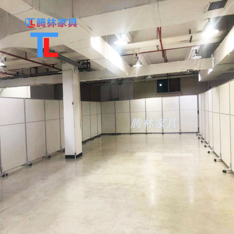 带轮子铝合金挡板工厂隔断墙办公室移动屏风展会仓库车间活动隔断
