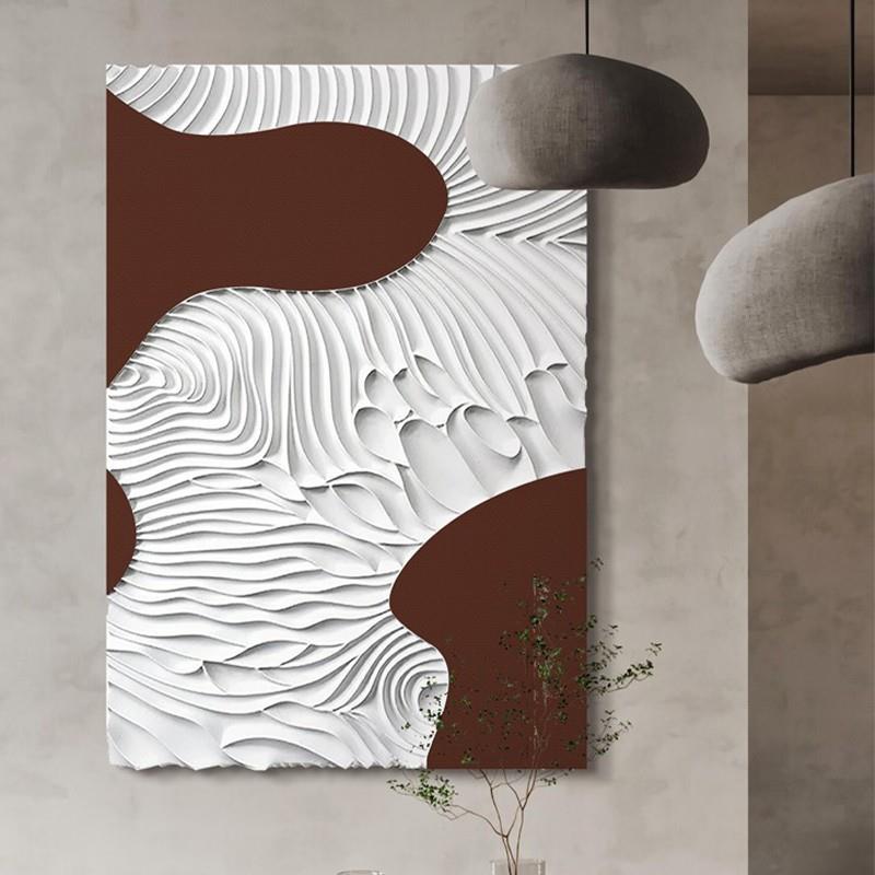 木雕立体装饰画现代简约客厅沙发大气挂画玄关样板间设计师款壁画