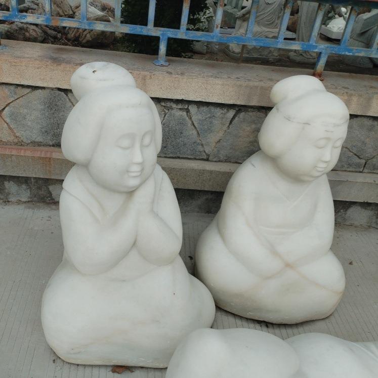 石雕宫女石像 汉白玉唐仕女宫摆件 古街文旅石头古代人物像装饰品