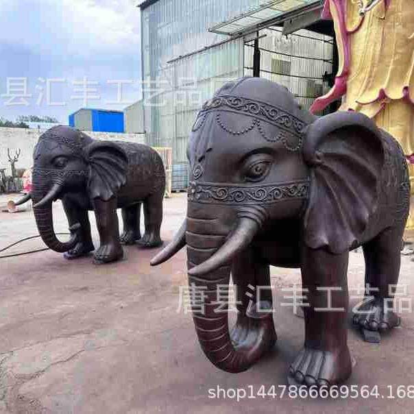 大型铸铜大象园林景观动物雕塑 公司门口纯铜吸财铜象工艺品摆件