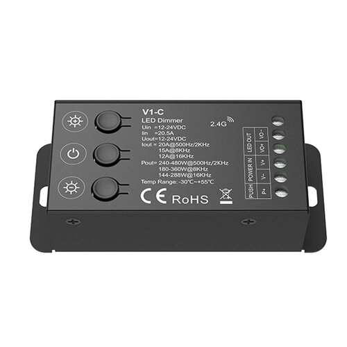 V1-F渐明渐暗正负触发Push+RF2.4GHz DC12-48V8A LED恒压控制器
