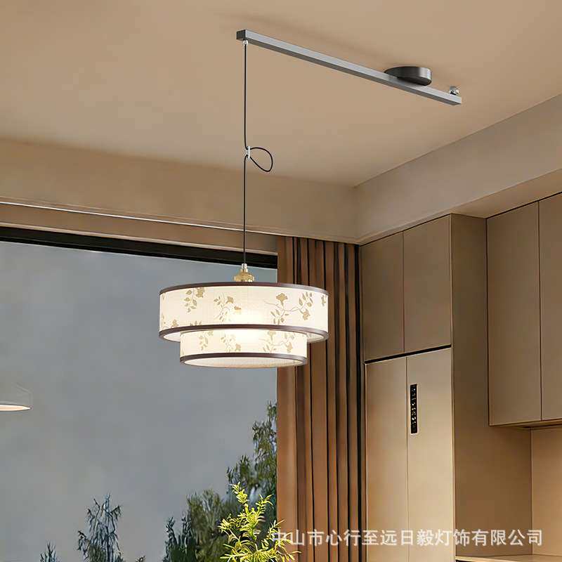 新中式宋代美学餐厅吊灯禅意流苏布艺南瓜茶室吧台灯饭厅餐桌灯具