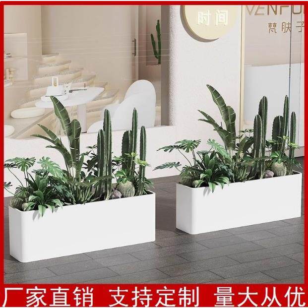 不锈钢花箱花坛花槽咖啡厅外摆围栏隔断铁艺花盆花池美式风格户外