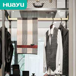 7L8K衣帽间拉丝横杆衣柜金色挂衣杆五金法兰衣橱拉丝衣杆加厚挂杆
