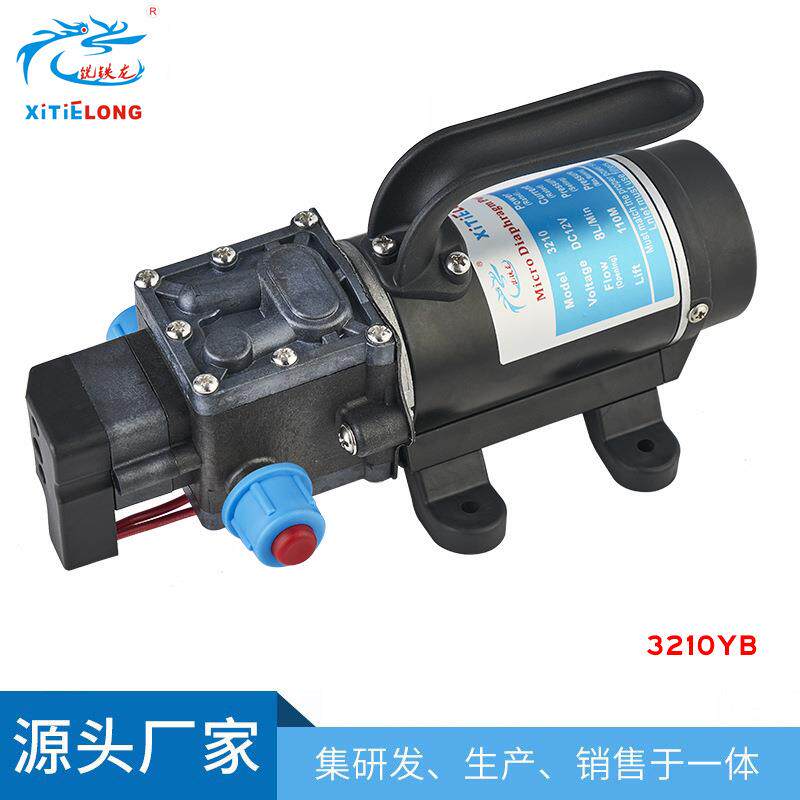 铣铁龙电动高压洗车水泵 12V/24V100W直流自吸智能微型隔膜泵
