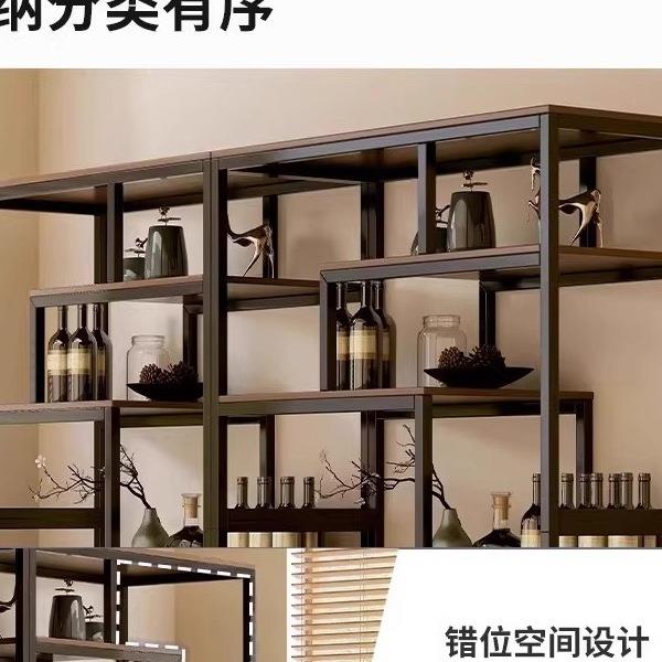 酒柜展示柜客厅靠墙储物柜2025新款钢架置物架办公室多层陈列架子