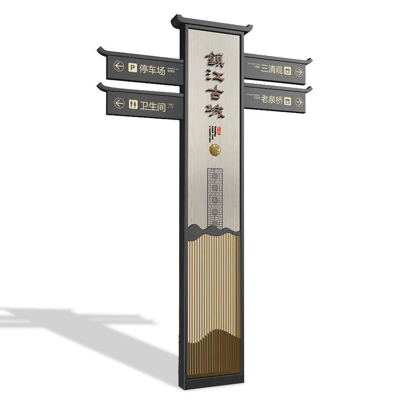 精神堡垒不锈钢导向牌景区公园导视牌指引标示标牌园区指路标识牌